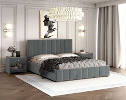 Кровать Нельсон Вертикаль В-2 1,8м, цвет холодный серый