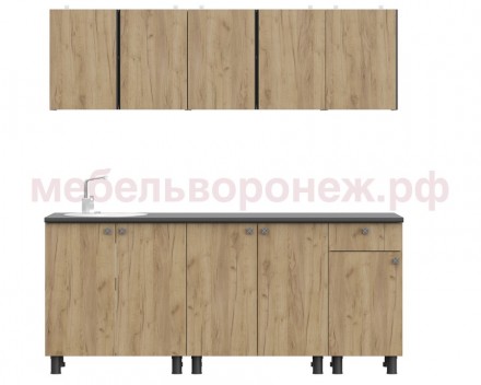 Кухня КГ-1, 2,0м, дуб золотой